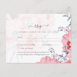 Sublime Pink Blossom WEDDING SUITE - BEGROTING Briefkaart