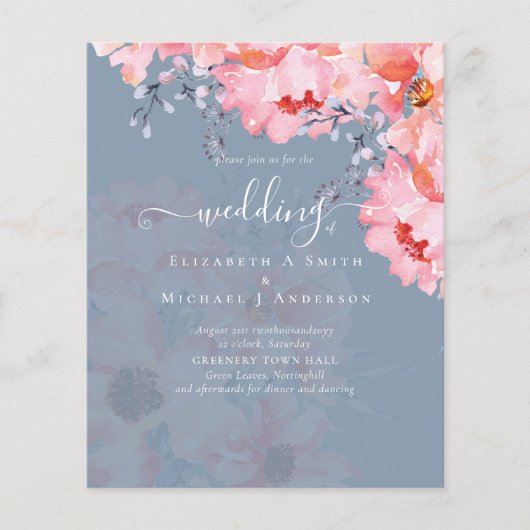 Sublime Pink Blossom WEDDING SUITE - BEGROTING Flyer (Voorkant)
