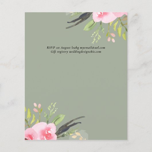 Sublime Pink Blossom WEDDING SUITE - BEGROTING Flyer (Achterkant)