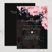 Sublime Pink Blossom WEDDING SUITE - BEGROTING Kaart (Voorkant / Achterkant)