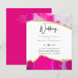 Sublime Pink Gold Agate Wedding INVITES BUDGET