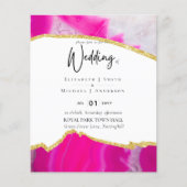 Sublime Pink Gold Agate Wedding INVITES BUDGET (Voorkant)