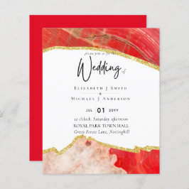 Sublime Red Gold Agate Wedding INVITES BUDGET