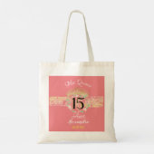 Sublime Roos Gold Quinceanera Princess Tote Bag (Achterkant)