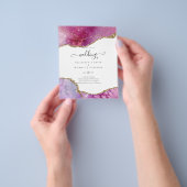 Sublime Roze AGATE Gouden Glitter Bruiloft Chic Flyer (Hand)