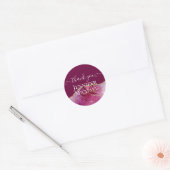 Sublime Roze AGATE Gouden Glitter Trouw Chic Ronde Sticker (Envelop)