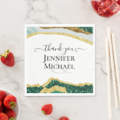 Sublime Smergroen Goud Agaat Bruiloft Servet (Insitu)