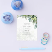 Sublime Stof Blauw GROEN GEWAS Eucalyptus TROUWEN Flyer (Enkel)