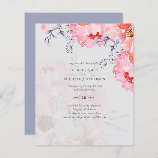 Sublime Stof Blauw Roze Bloesem Trouw Suite (Voorkant / Achterkant)