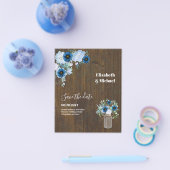 Sublime Stofblauw Bloemig Huwen in een Metselaars  Flyer (Enkel)