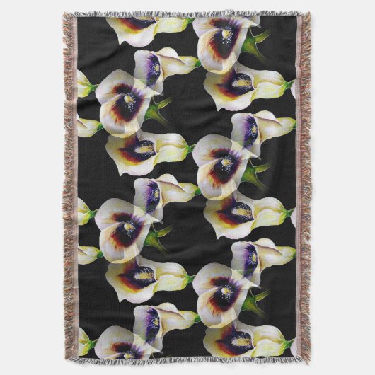 Sublime Waterverf Arum Calla Lilies Deken (Voorkant Verticaal)