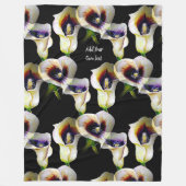 Sublime Waterverf Arum Calla Lilies Fleece Deken (Voorkant)
