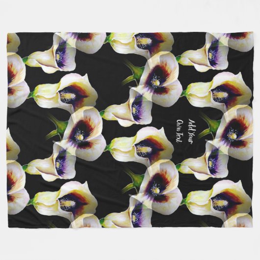 Sublime Waterverf Arum Calla Lilies Fleece Deken (Voorkant (Horizontaal))
