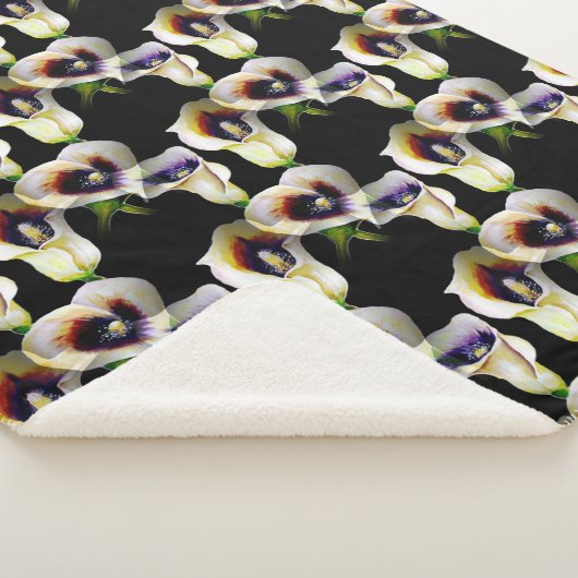 Sublime Waterverf Arum Calla Lilies - gemengd Sherpa Deken (3/4)