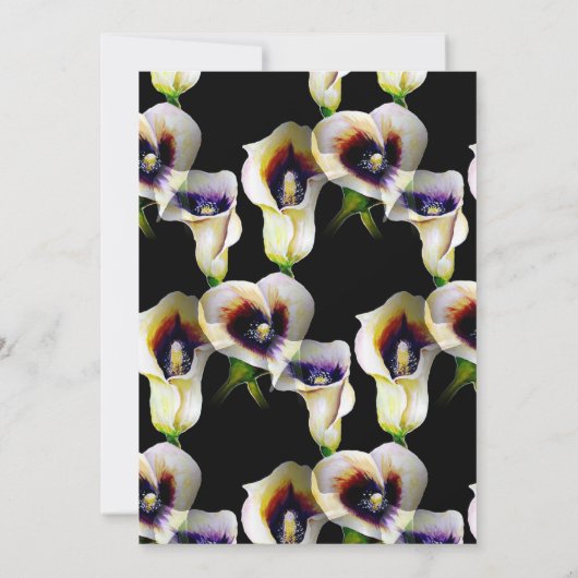 Sublime Waterverf Arum Calla Lilies Kaart (Achterkant)