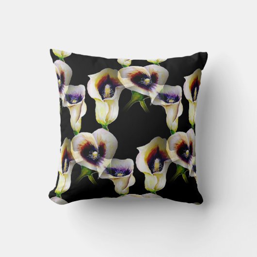 Sublime Waterverf Arum Calla Lilies Kussen (Voorkant)