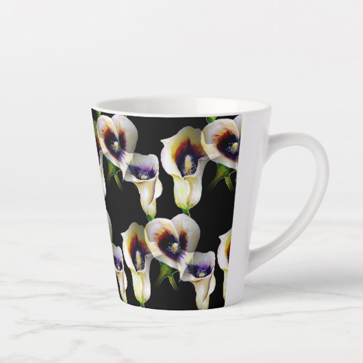 Sublime Waterverf Arum Calla Lilies Latte Mok (Rechts)