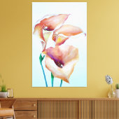 Sublime Waterverf Calla Lilies Canvas Afdruk (Insitu (Woonkamer))