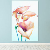 Sublime Waterverf Calla Lilies Canvas Afdruk (Insitu (Houten vloer))