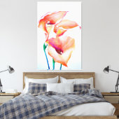 Sublime Waterverf Calla Lilies Canvas Afdruk (Insitu (Slaapkamer))