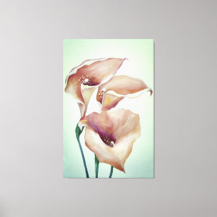 Sublime Waterverf Calla Lilies Canvas Afdruk