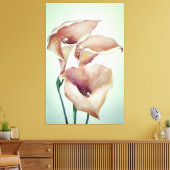Sublime Waterverf Calla Lilies Canvas Afdruk (Insitu (Woonkamer))