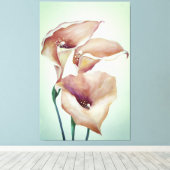 Sublime Waterverf Calla Lilies Canvas Afdruk (Insitu (Houten vloer))