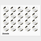 Sublime Zwart Witte Gouden Trouw Ronde Sticker (Vel)