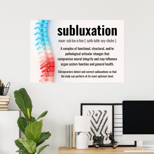 Subluxdefinitie chiropraktijk poster (Thuiskantoor)