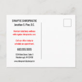 Subluxe chiropraktijk Recall/Reactivation Briefkaart (Achterkant)