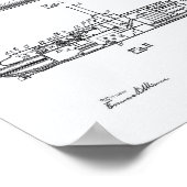 Submarine 1919 Patent Art Witboek Poster (Hoek)