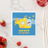 Submarine Boy Onderwater Verjaardagsfeestje Servet (Insitu)