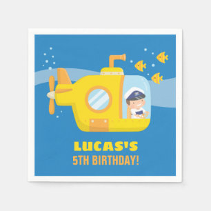 Submarine Boy Onderwater Verjaardagsfeestje Servet