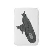 Submarine cartoon illustration badmat (Voorkant Verticaal)