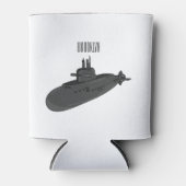 Submarine cartoon illustration blikjeskoeler (Voorkant)