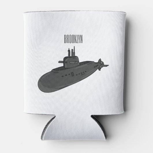 Submarine cartoon illustration blikjeskoeler (Voorkant)