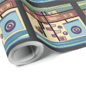 Submarine Life Brown Paars Blue Green Cadeaupapier (Rol Hoek)