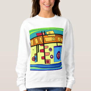 Submarine Life Sinaasappel Geel Blauw Groen Trui
