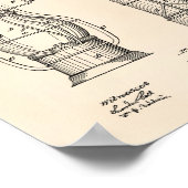Submarine Telescope 1864 Patent Art Old Peper Poster (Hoek)