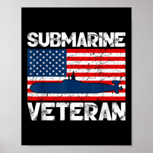 Submarine veteran War Sub underwater Craft Soldaat Poster