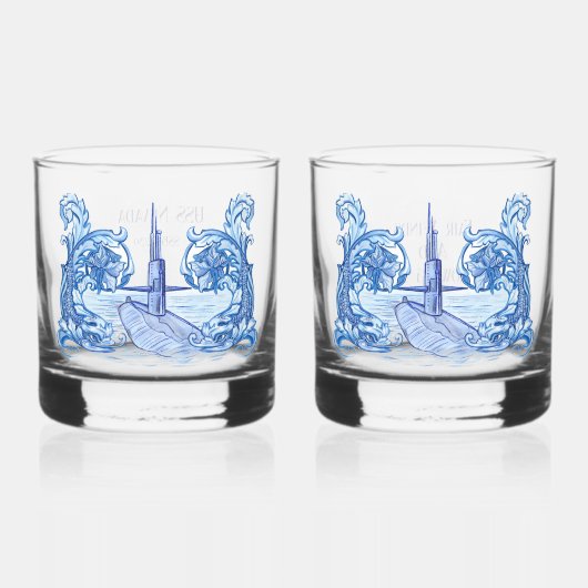 Submarine Whiskey Glasses Cadeauset Whisky Glas (Voorkant)
