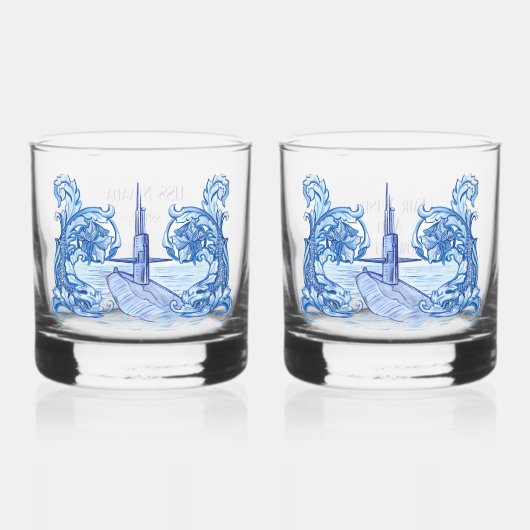 Submarine Whiskey Glasses Gift Set Whisky Glas (Voorkant)