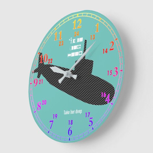 Submariner acrylwandklok grote klok (Hoek)