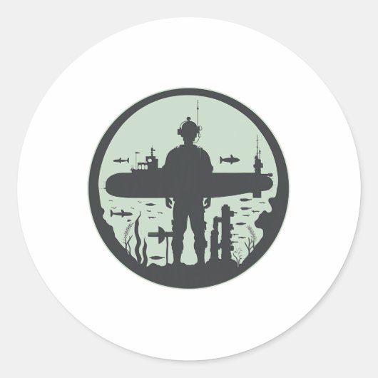 Submariner Veteran Submersible Nuclear-powered Sub Ronde Sticker (Voorkant)