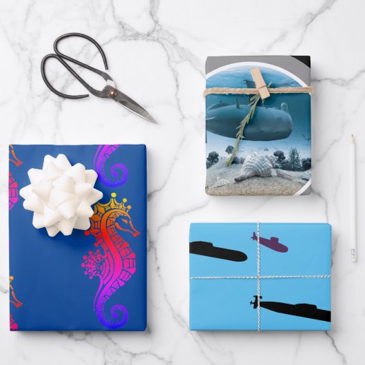 Submariner Wrapping Paper Flat Sheet Set van 3 (Voorkant)