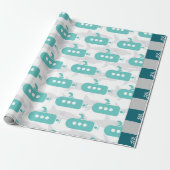 Submarines & Sharks Cadeaupapier (Uitgerold)