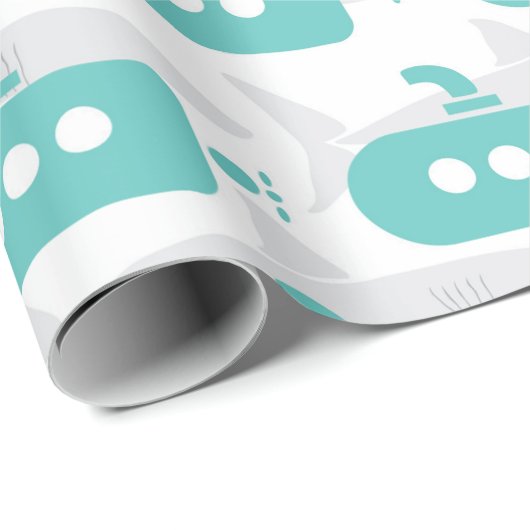 Submarines & Sharks Cadeaupapier (Rol Hoek)