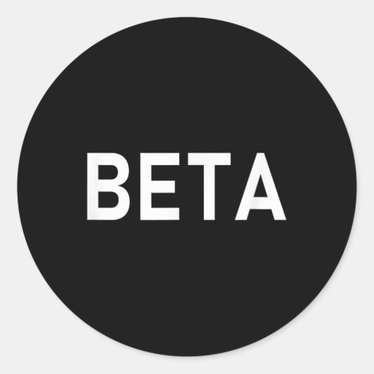 submissieve bèta ronde sticker (Voorkant)