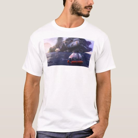 Subnautica Escape Pod Artwork Aurora Poster T-shirt (Voorkant)