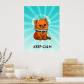 Subnautica kalm Kat vaste kleur houden Poster (Keuken)